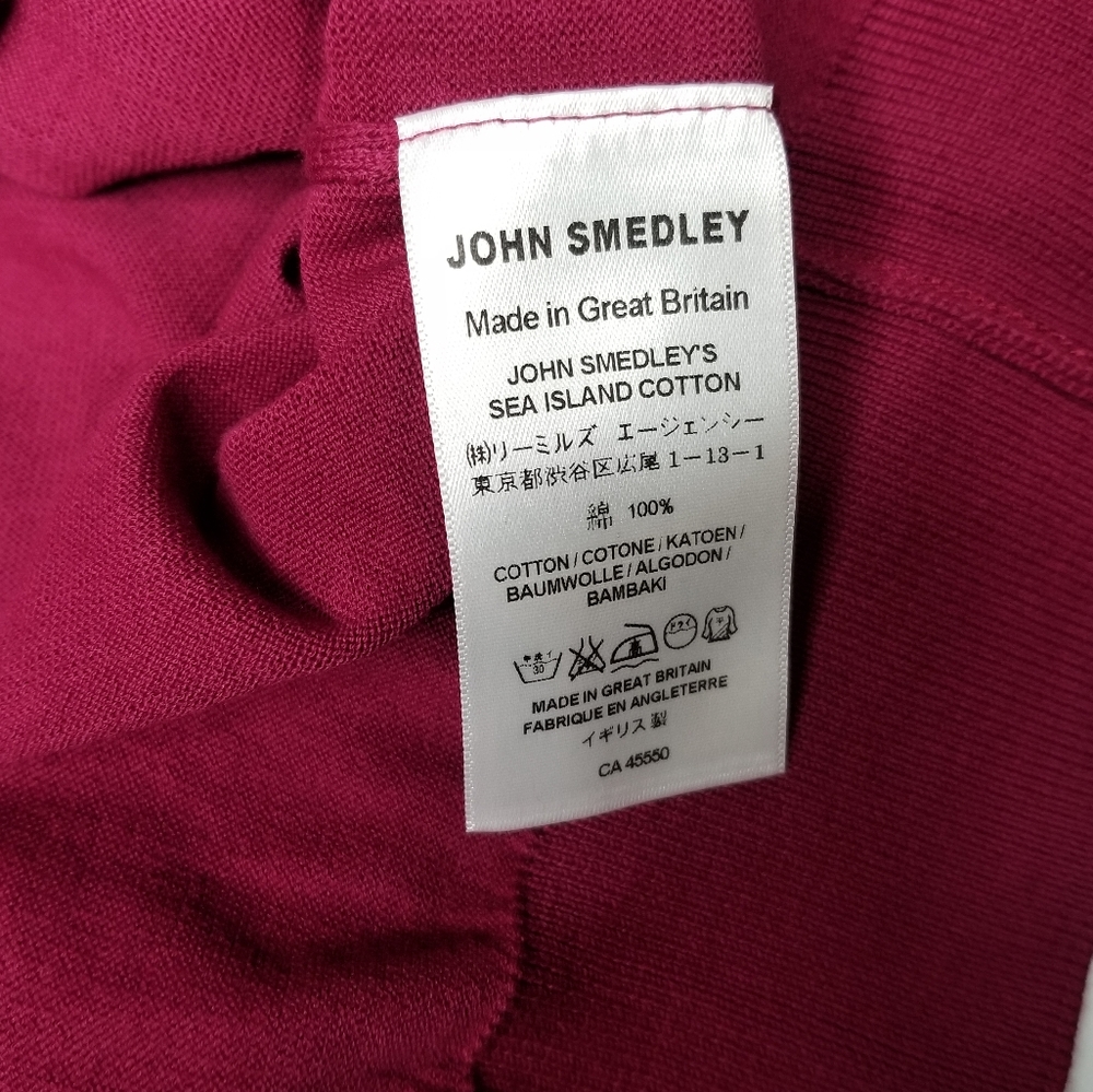 John Smedley Made in Great Britain Burgundy  V- Neck Longsleeves Sweater Sz XL - Picture 7 of 11
